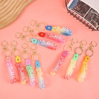 Porte-clés en caoutchouc souple PVC, Porte-clés en silicone, Lanière changeante de couleur, Bouteille de sable mouvant, Petit cadeau pendentif