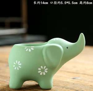 Cartoon lovely succulente vaso di fiori pianta ceramica personalità creativa semplice vaso di fiori in stile elefante - Product Image 4