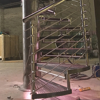 Escalier en colimaçon moderne, durable, écologique, en acier inoxydable et verre, pour extérieur, taille personnalisée, installation facile pour usage résidentiel