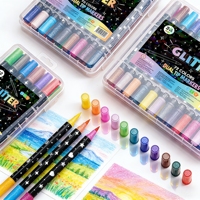 Stylos marqueurs à double pointe scintillants |   120 teintes riches |   Indispensable pour les acheteurs de papeterie à l'étranger et les artistes créatifs