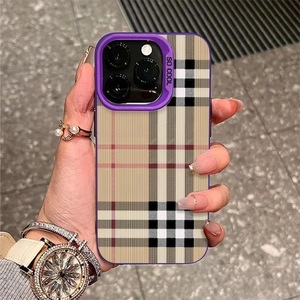Light Luxury Plaid para iPhone 16 Pro Max I Phone Case Apple 12 13 14 15 Plus Trendy Classic X Bulk Fancy Trendy Brand Cover - Product Image 6