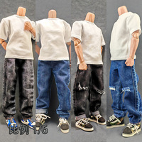 Pakaian Boneka Kustom Seri Fantasi Figur Aksi Pria Skala 1/6 Kualitas Terbaik Celana Denim Longgar 12-Inci Pakaian Mainan