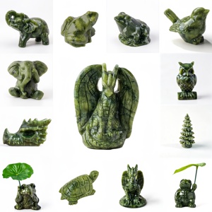 Venta al por Mayor de Estatuas de Animales Miniatura Talladas en Piedra de Serpentina Natural: Dragón, <span class=keywords><strong>Elefante</strong></span>, Tortuga, Rana, Decoración de Escritorio de Cristal, Regalo al por Mayor - Product Image 2