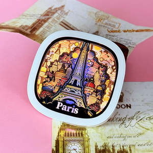 Прямая поставка креативная бумажная лампа для резьбы подарок 10*10 см Париж Эйфелева башня сувенир для рождественского подарка - Product Image 3