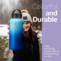 Bouteille d'eau portable en acier inoxydable thermolaqué pour la gym, à double paroi, isolée sous vide, pour l'extérieur, avec logo gravé au laser
