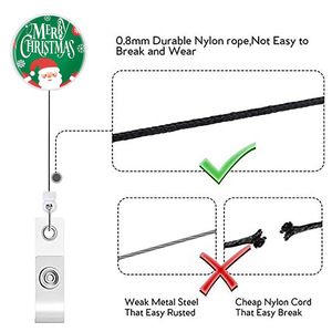Cross-border embossed card <b>holder</b>, Santa Claus retractable easy-pull buckle name tag/<b>ID</b> card <b>holder</b>, MERRY CHRISTMAS - Product Image 2