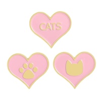 Mignon Rose Coeur Animal pour Amour Émail Broche Broche "Adopt Don't Shop" Broche pour Vestes Sacs Métal Artisanat