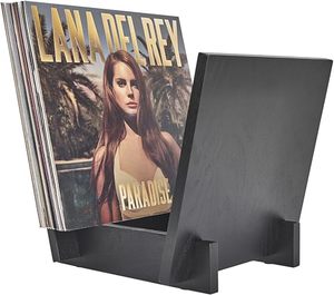 Wholesale Black Solid Oak Vinyl <b>Record</b> Storage Rack OEM ODM V-Shaped Double Tier <b>Standing</b> Desktop Album Organizer Kitchen - Product Image 1