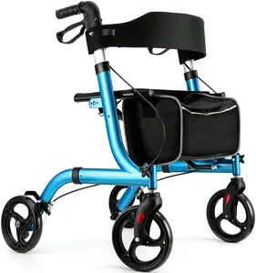 HCT-9123 Venda quente alumínio leve walekr e reabilitação walker rollator dobrável para eldly
