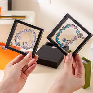 Boîte d'affichage de bijoux en film PE transparent personnalisée, très vendue, pour collier, bracelet de luxe, boîte d'emballage de bijoux noire - Product Image 5