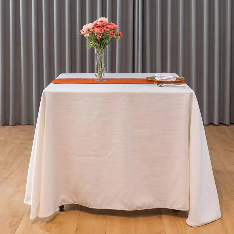 Hotel rectangular tablecloth pure white tablecloth long table thickened solid color restaurant square table cloth