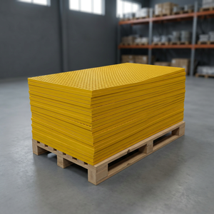 Panneaux de grille en FRP jaunes, grille en fibre de verre résistante aux acides, couverture de passerelle - Product Image 3