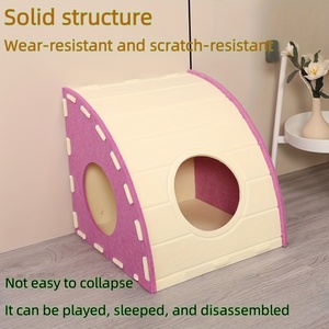 Cave pour chat en feutre polyester de qualité supérieure – Lit pour chat pliable et résistant aux griffures pour chatons et chats de grande taille - Product Image 6