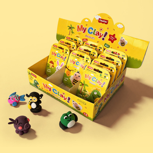 Pâte à modeler en plastique souple, kit de pâte à modeler à séchage à l'air pour enfants, figurines d'animaux faites à la main, jouets - Product Image 1