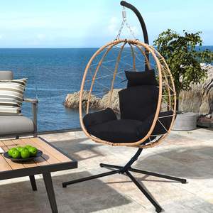Uplion appeso uovo sedia con supporto per interni sedia oscillante esterno amaca uovo sedia con cuscino per Patio, camera da letto, giardino - Product Image 4