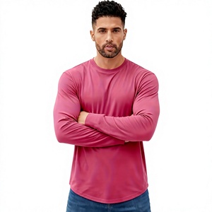 Camiseta Casual de Punto para Hombre, Cuello Redondo, Manga Corta, Color Sólido, Poliéster/Algodón, Antiencogimiento, Secado Rápido, Otoño Invierno - Product Image 5