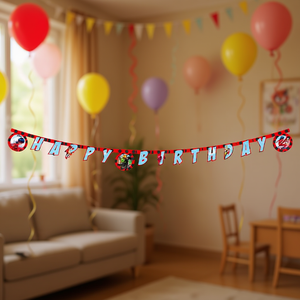 Guirlande en papier Joyeux Anniversaire Coccinelle 2M 2 pièces par sachet Bannière de fête - Product Image 1