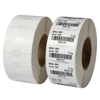 Etiquetas de Joyería Personalizadas de Papel Sintético PET en Forma de I de 70x12 mm, Resistentes al Desgarro, Impermeables, con Transferencia Térmica, para Tiendas de Oro y Plata