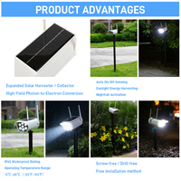 Luz de Seguridad Solar para Jardín Solarup con Sensor de Movimiento, Cámara Ficticia, Recargable por USB, IP65 Impermeable, Luz LED
