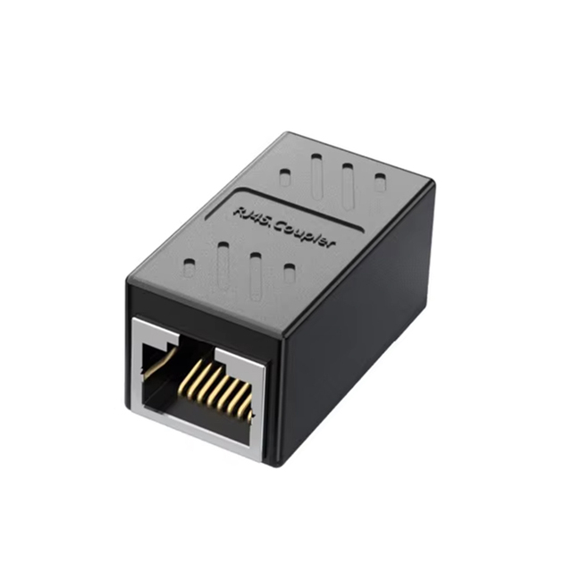 Network Lan Ethernet Adapter Cat7 Cat6 Cat5e Cat5 Female Female Ethernet Connector Extender Inline RJ45 Coupler Copper Black