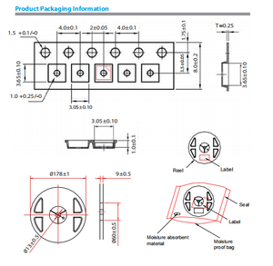 Puce LED SMD PLCC 2835 0.2W 3V LC CRI80 <span class=keywords><strong>Diode</strong></span> 2T03X2CW11000010 - Product Image 5