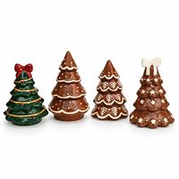 Keramik-Weihnachtsbaum-Figurenset Handbemalte Lebkuchen-Tischdekoration Festliche Verzierung Geschenk für Zuhause Weihnachtsdekoration