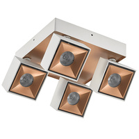 Plafonnier encastré moderne avec quatre downlights LED réglables Installation intérieure du salon pour le bureau
