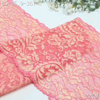 Harga Pabrik Kain Jaring Elastis Motif Bunga Dua Warna Hitam Pink 22cm Ramah Lingkungan, Gaya Vintage untuk Bra Wanita