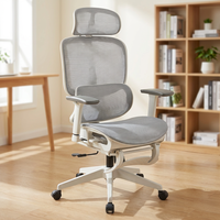 Chaise de bureau ergonomique moderne pivotante entièrement en maille avec repose-pieds pour cadre dirigeant