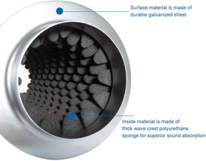 Silenciador de conducto de acero galvanizado-Aislamiento acústico de calibre pesado para ventiladores de sala de cultivo de silenciamiento de cilindros de 5 "/6" y sistemas HVAC - Product Image 3