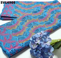 Tissu en dentelle guipure multicolore du Sénégal, voile suisse en promotion pour robes marocaines pour femmes