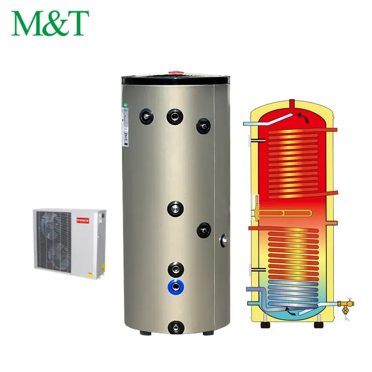 Scaldacqua a pompa di calore in acciaio inossidabile 304/316/Duplex Monoblok scaldacqua a pompa di calore domestico sistema di acqua calda 200L