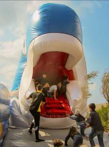 <span class=keywords><strong>Jeu</strong></span> de baleine gonflable avec bouche ouverte et fermée et souffleur pour terrains de jeux, plages, campings et piscines - Product Image 5