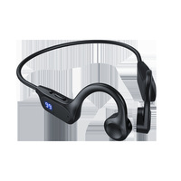 Earphone Olahraga LED Nirkabel Terbaru dengan Baterai untuk Gaming, Headset Konduksi Tulang Non-In-Ear, Stok Tersedia