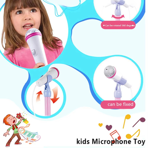 Per bambini Karaoke microfono per bambini regalo di compleanno microfono con supporto luce lampeggiante canzone strumenti musicali giocattoli per bambini - Product Image 4