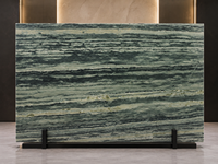 Dalles de marbre en quartzite de bambou vert polies, panneaux muraux en chevalet, plans de travail pour îlots de cuisine, façades de comptoirs de réception, plans de travail de vanité