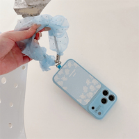 Coque de téléphone coréenne à motif floral en dentelle pour iPhone 17 Pro 16 15 14 13 avec dragonne en dentelle, protection anti-chute avancée