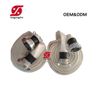 Vente directe d'usine, tuyau de type 3 de 64 mm avec raccords instantanés, tuyau recouvert de caoutchouc nitrile rouge de 20 m, haute résistance à l'abrasion