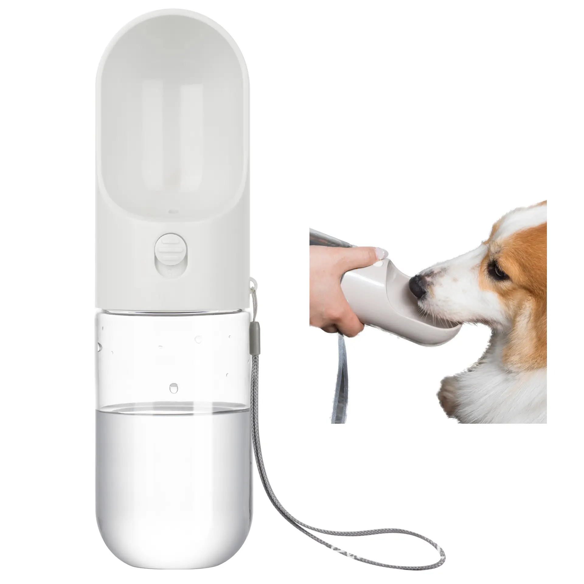 Botol air perjalanan anjing produk hewan peliharaan botol air dengan tempat makanan botol air perjalanan anjing untuk anjing