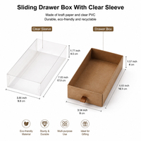 XJY Vente en gros Cadeau d'affaires personnalisé Donnant du papier kraft de luxe Boîte à manchons en PVC transparent à tiroir coulissant Emballage coulissant