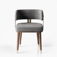 Chaise de salle à manger italienne de luxe et légère chaise design de restaurant haut de gamme pour café chaise de négociation avec accoudoirs