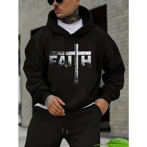 Sudadera con Capucha para Hombre, Estilo Urbano, con Cierre, de Algodón Grueso, Lavado Ácido, Hombros Caídos, Talla Grande, al por Mayor - Product Image 4