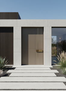 <span class=keywords><strong>Porte</strong></span> double moderne en aluminium pour l'<span class=keywords><strong>entrée</strong></span> du futur: poignées <span class=keywords><strong>d</strong></span>écorées en or, antivol, personnalisable - Product Image 5