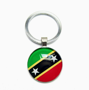 Porte-clés en métal avec dôme en verre transparent, drapeau du Cameroun, souvenir <span class=keywords><strong>de</strong></span> <span class=keywords><strong>voyage</strong></span> en plein air, breloque décorative à suspendre au sac - Product Image 6