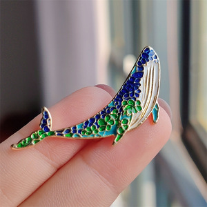 Grensoverschrijdende modebroches, creatieve schattige walvis-dolfijn-olie-dierencorsages, elegante stijlvolle kleding en badge-broches - Product Image 2