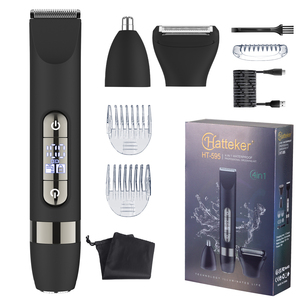 HATTEKER HT-595 Rasoir électrique multifonctionnel 4-en-1 pour femmes - Rasoir étanche, tondeuse à poils du nez, épilateur - Product Image 4