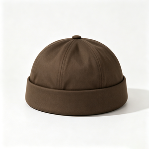 Casquette Docker Unisexe sans Visière, Couleur Unie, Style Vintage, Réglable, en Toile à 6 Panneaux, pour Homme, Streetwear Décontracté - Product Image 4