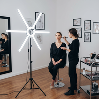 Simock Lampe Vidéo Polyvalente 90W 3200K-5600K, Anneau Lumineux LED Star avec Support pour Maquillage et Créateurs de Contenu