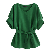Nouveaux hauts et chemisiers décontractés en popeline pour femmes, design tendance, été, 100% coton, manches courtes