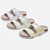 Sandales d'extérieur pour filles, avec bretelles à boucles, imprimé marguerites, douces, mousse à mémoire de forme, été,